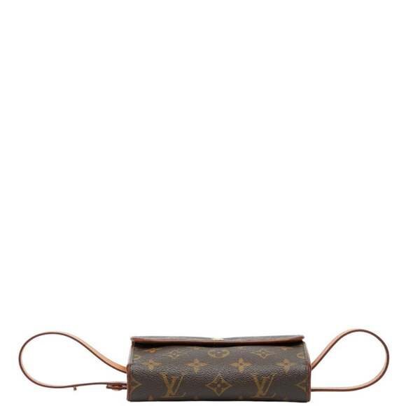 LOUIS VUITTON Authentic Brown Monogram Leather Pochette Hobo Bag - Picture 3 of 9